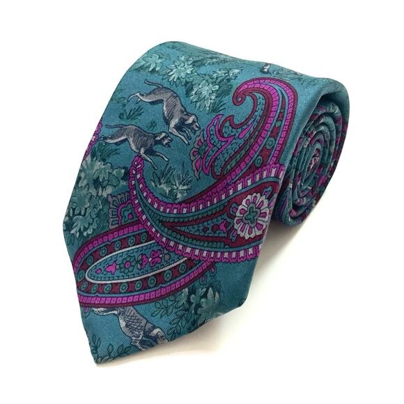Sero New Haven Classics Hunting Scene Silk Tie - Picture 1 of 7